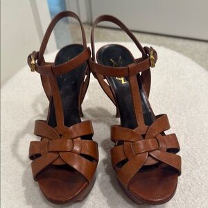 Yves Saint Laurent Brown Leather Women's Sandals
